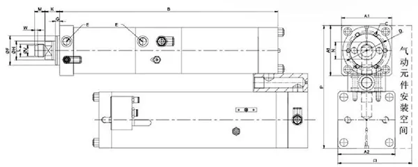 Pneumohydraulic Cylinder, BT Series